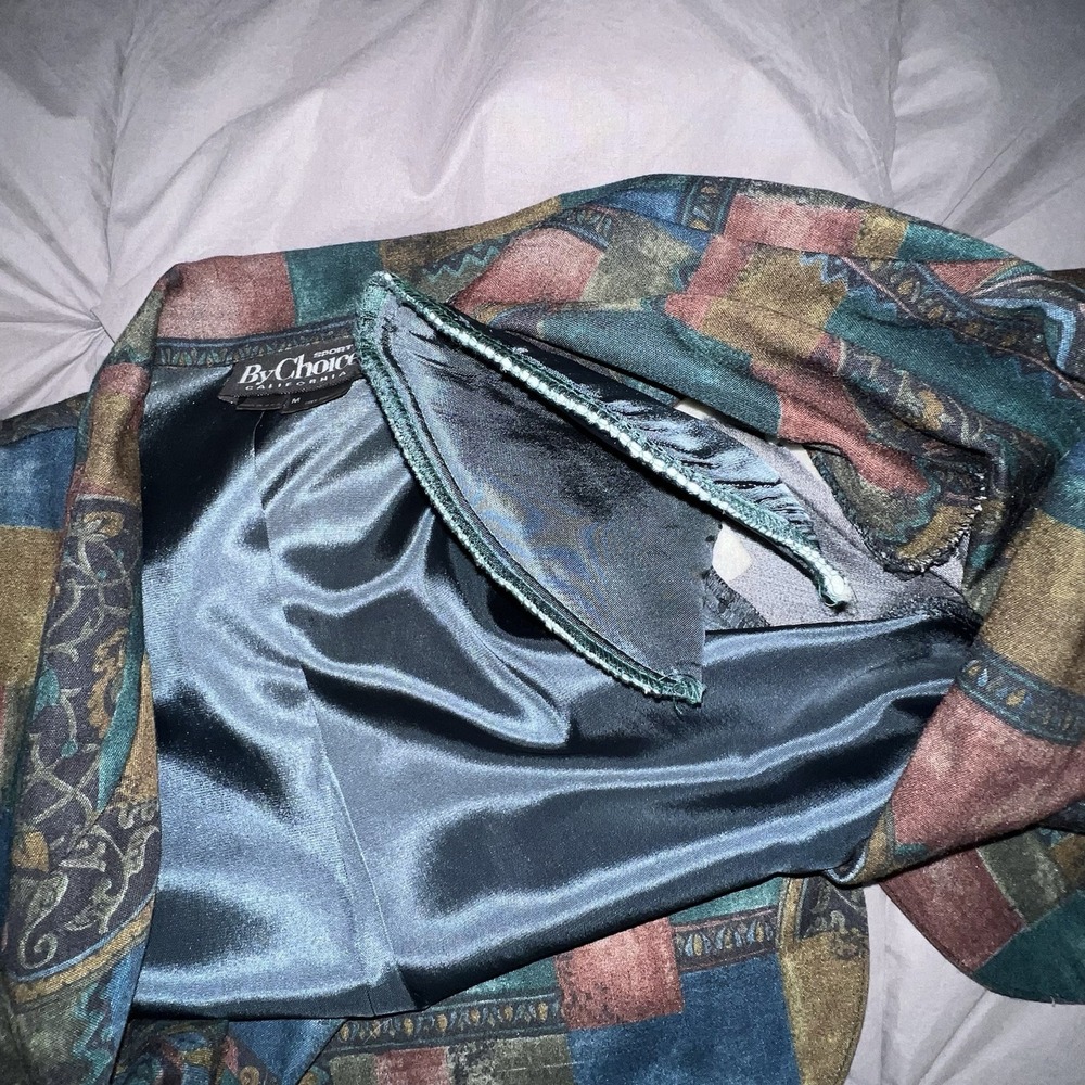 Vintage By‎ Choice Sport California Abstract Sport Jacket Women Medium 1 Button - Picture 7 of 10